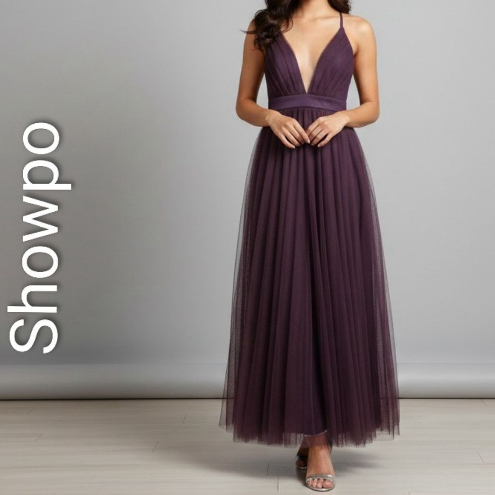 Women's Showpo Purple Tulle Maxi Dress Size 0 Formal gown prom hoco winter ball